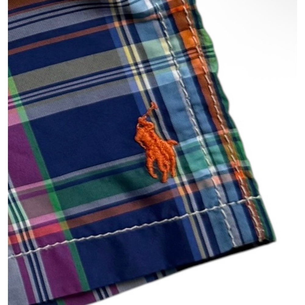 Polo Ralph Lauren Kids Plaid Swim Trunks Blue Multi Color 18M Toddler‎ Shorts - Picture 5 of 5